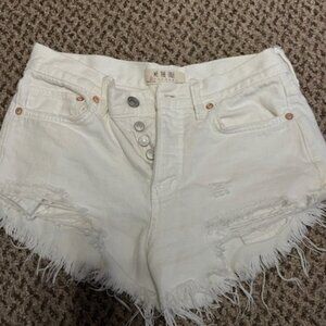 white free people denim shorts